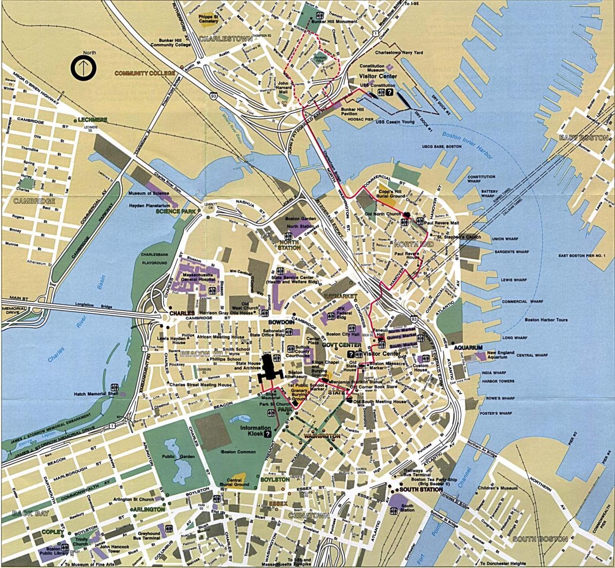 Boston zemljevid mesta