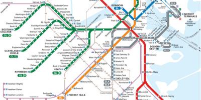 T vlak Boston zemljevid