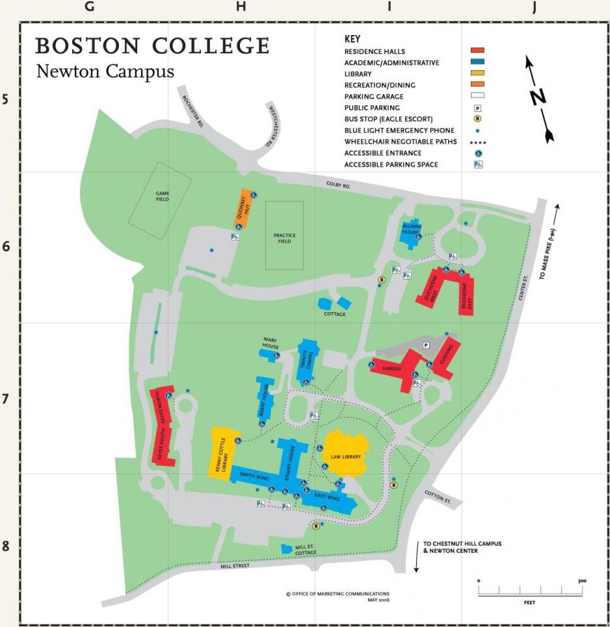 zemljevid Boston college