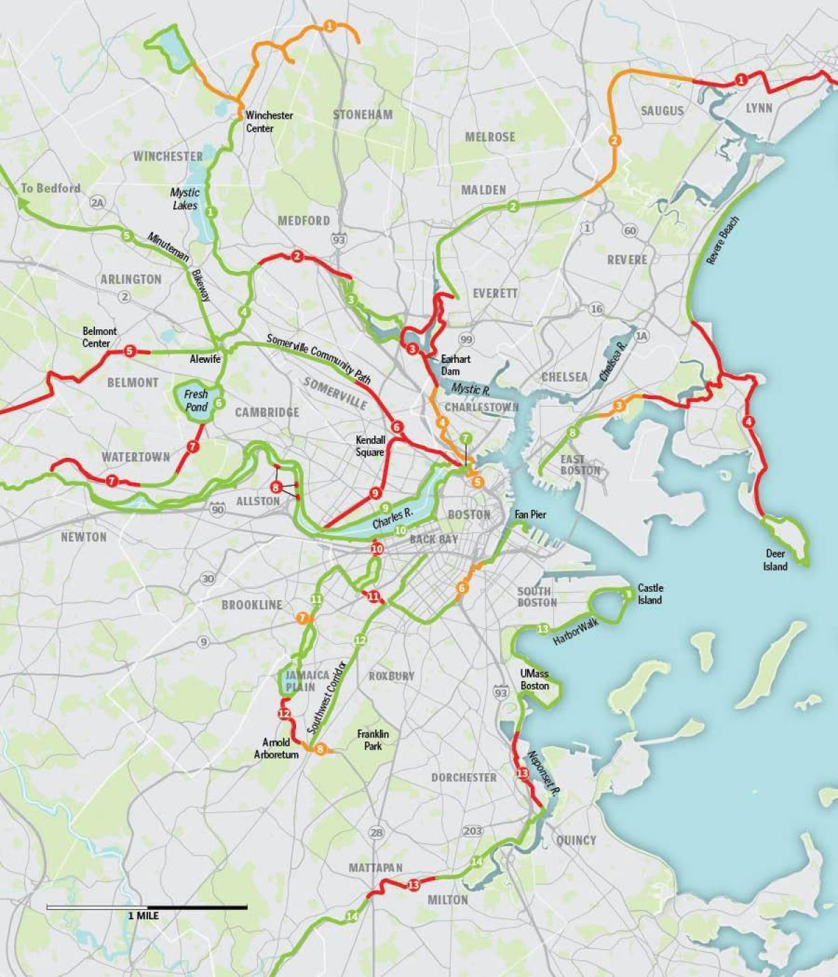 zemljevid Boston kolo