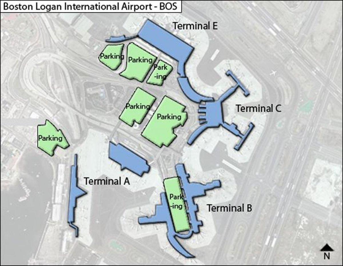 zemljevid Boston letališče Logan