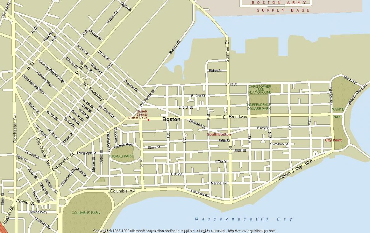 zemljevid Boston masa
