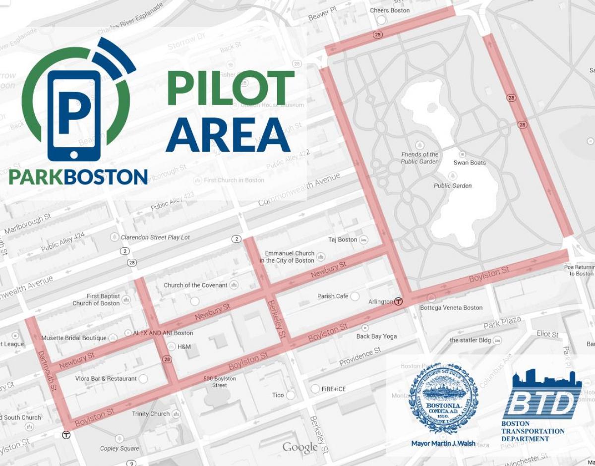 Boston parkiranje meter zemljevid