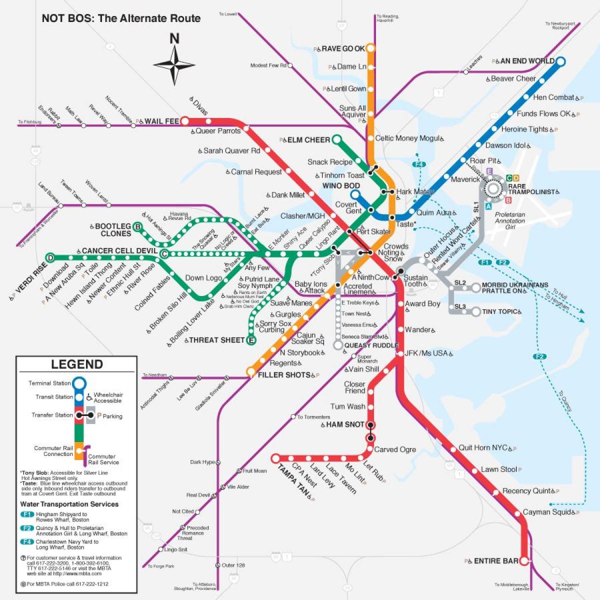 MBTA t zemljevid