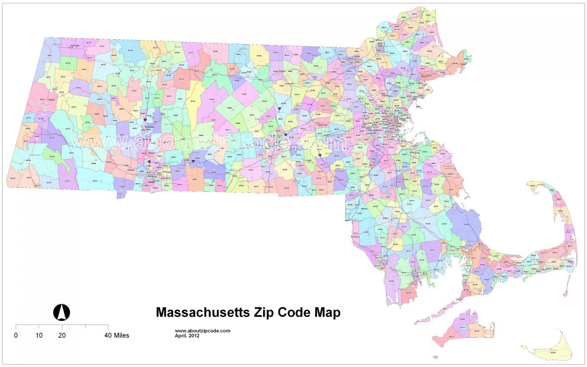 poštna številka zemljevid Boston