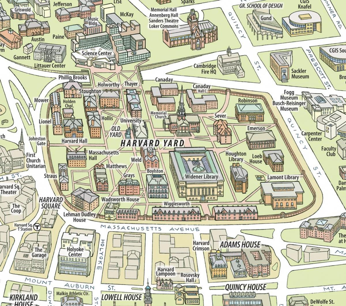 zemljevid Harvard university