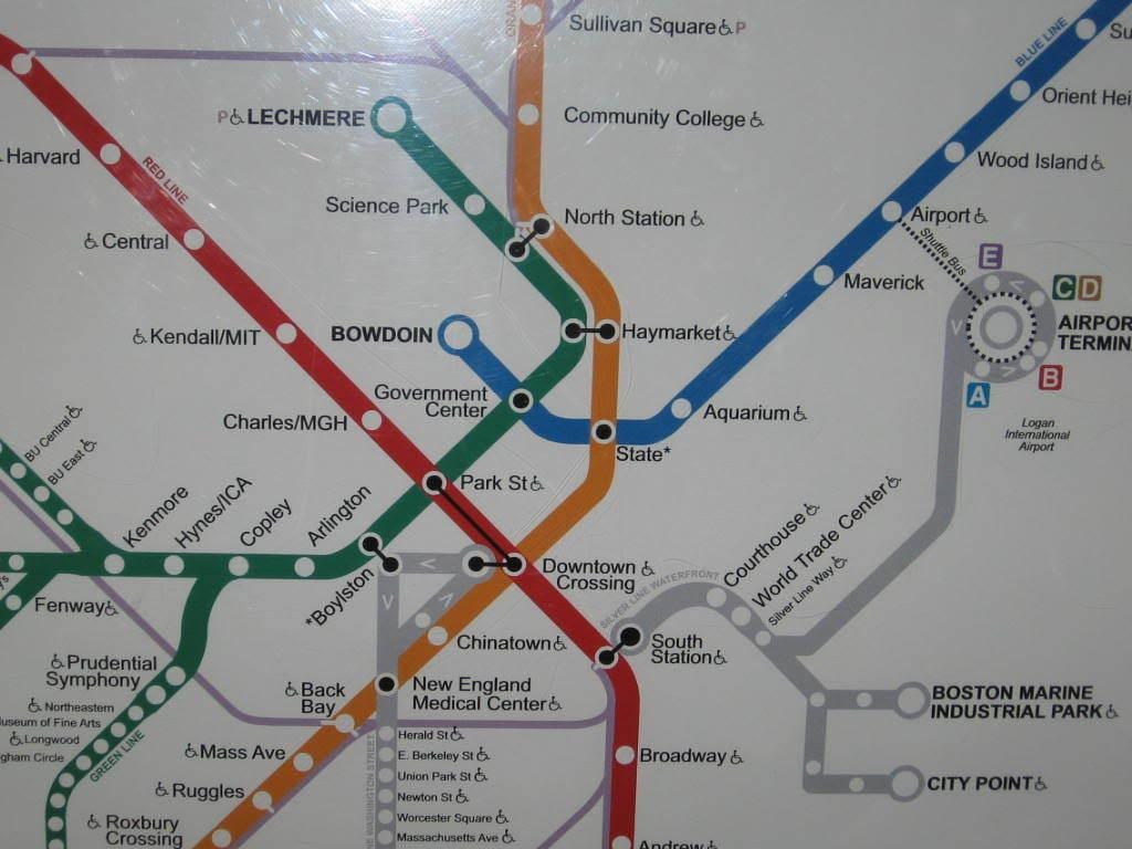 Boston jugu postaja zemljevid
