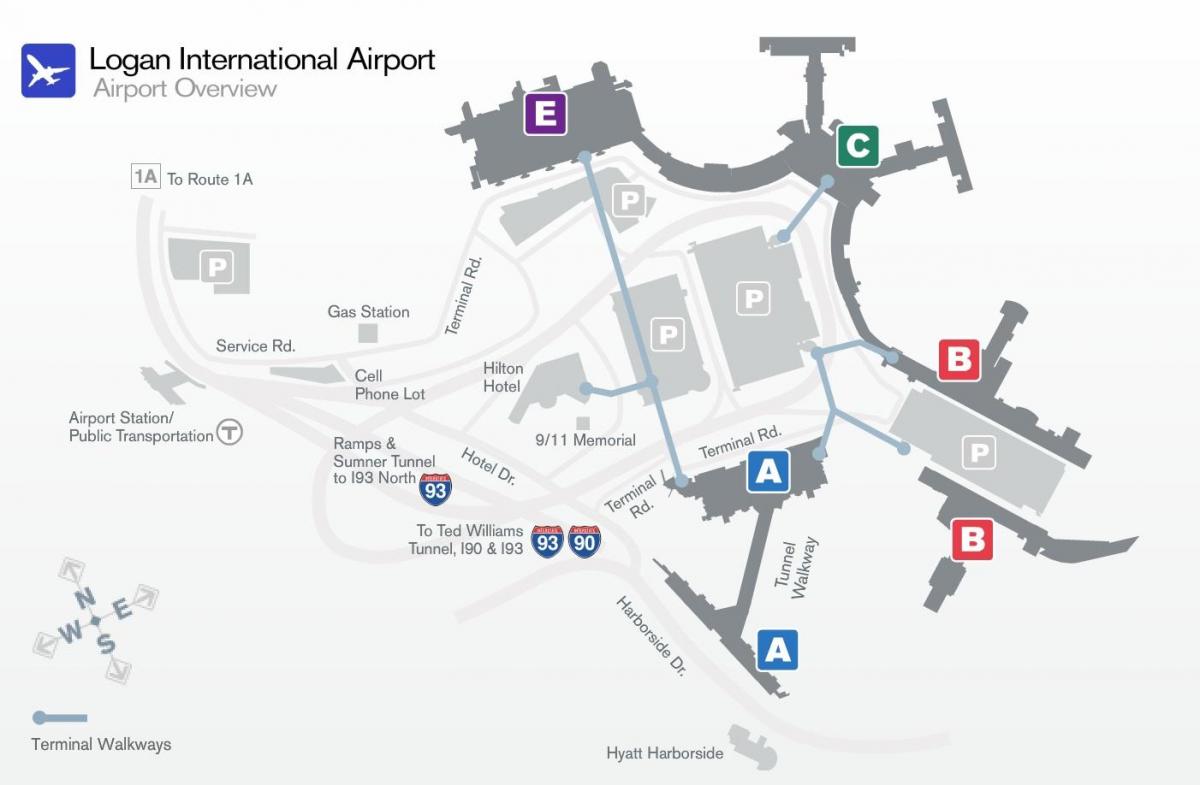 zemljevid Logan letališki terminal b