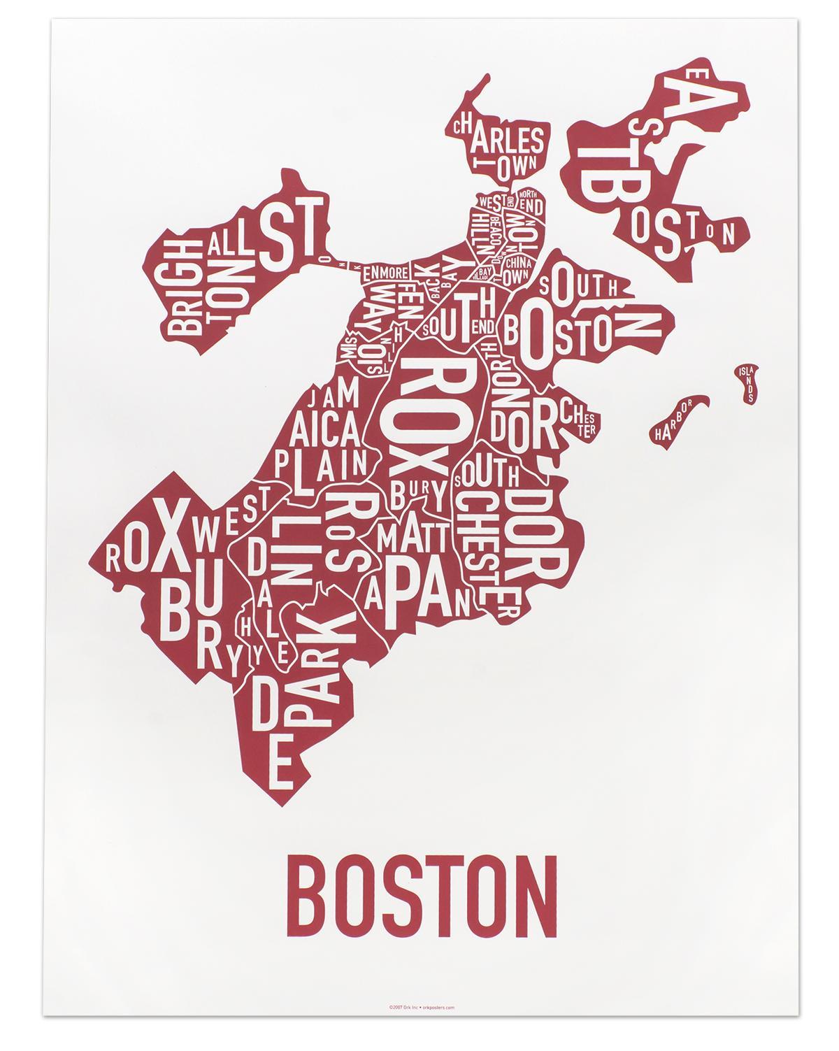 mesto Boston zemljevid