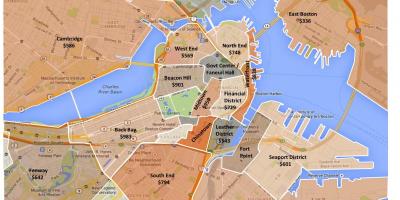Mesto Boston coniranje zemljevid