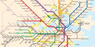 Boston public transport zemljevid