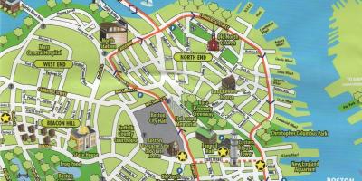 Zemljevid Boston turistični