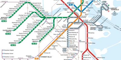 Zemljevid Boston podzemne železnice