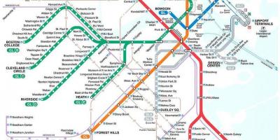 MBTA Boston zemljevid