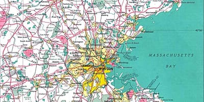 Zemljevid večjo Boston območje